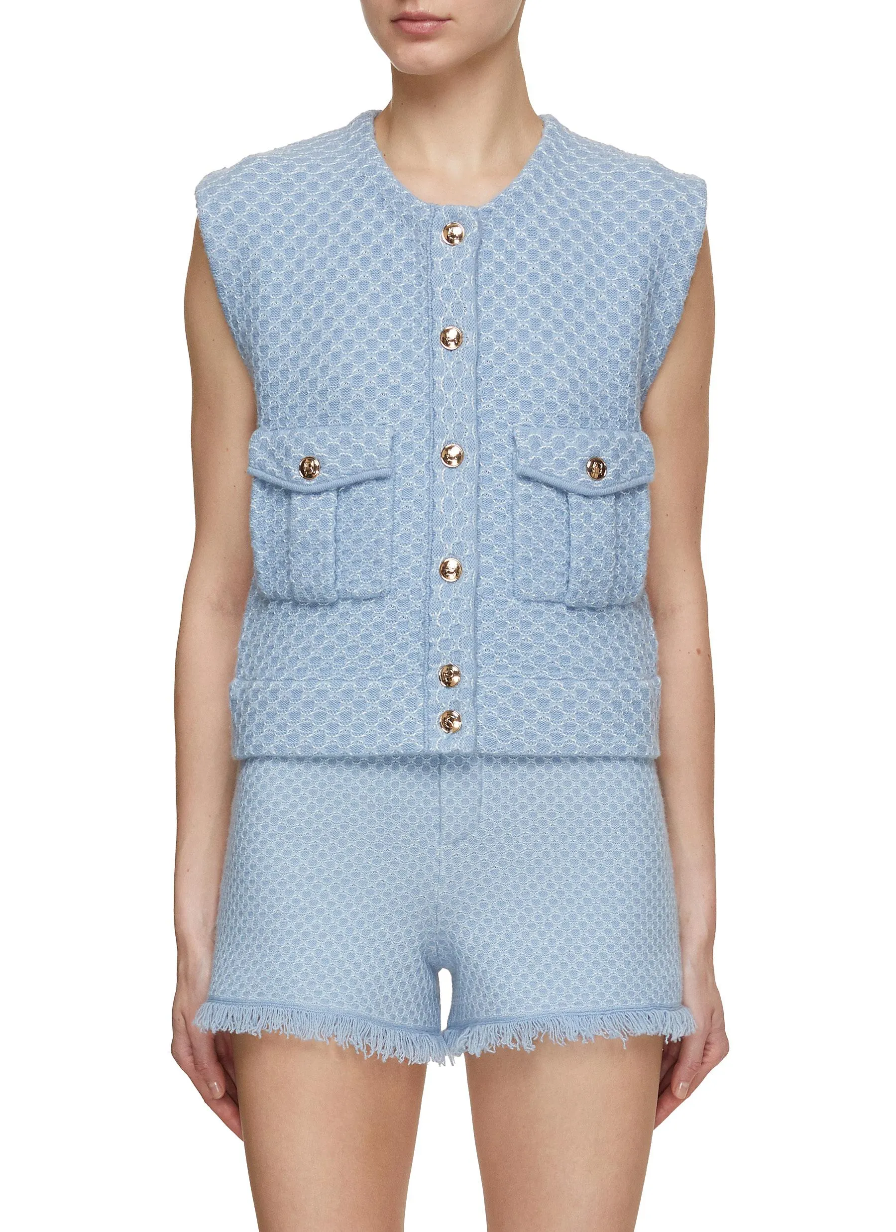 -----------CRUSH COLLECTION  ---- ------------ ----Denim Look Knitted Vest --