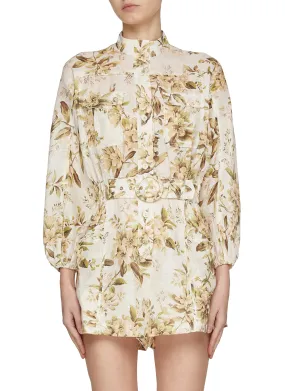 -----------ZIMMERMANN  ---- ------------ ----Golden Floral Linen Romper --