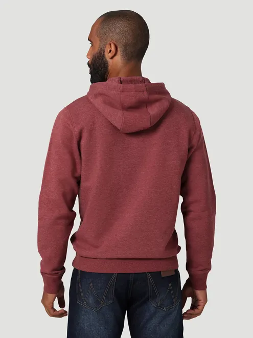 112336434- Wrangler Men’s Long Live Cowboy Hoodie - Burgundy Heather