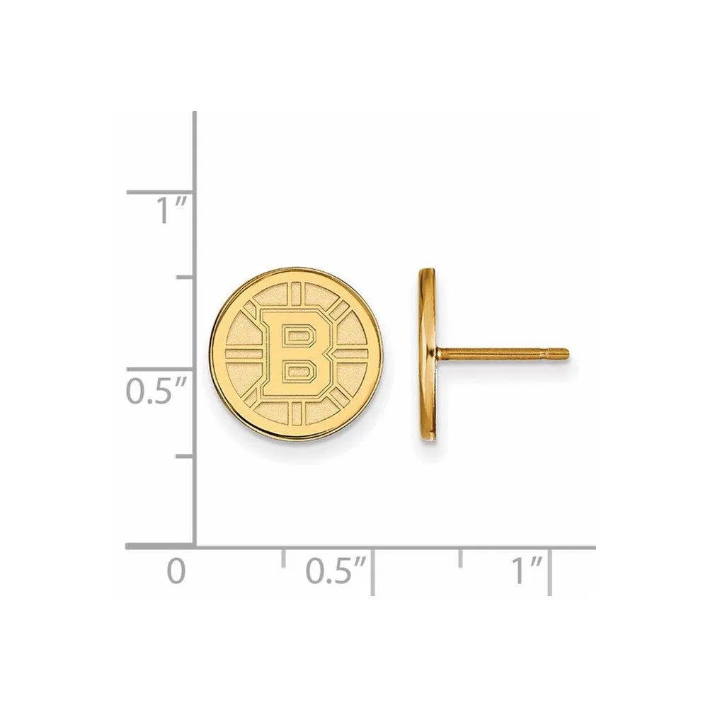 14k Yellow Gold NHL Boston Bruins Small Post Earrings