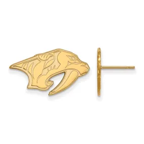 14k Yellow Gold NHL Nashville Predators Small Post Earrings