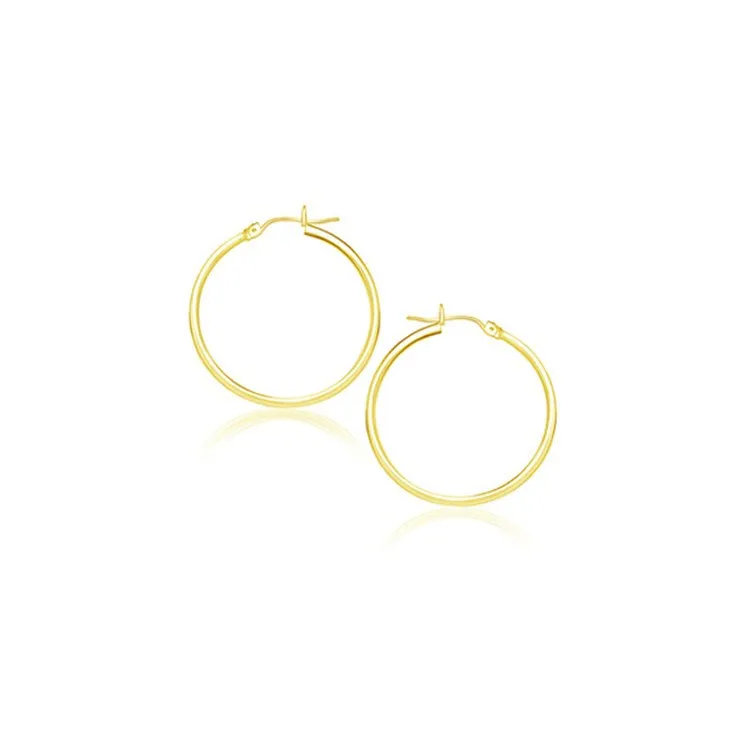 14k Yellow Gold Polished Hoop Earrings (20 mm)-rx79766