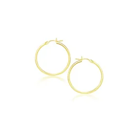 14k Yellow Gold Polished Hoop Earrings (20 mm)-rx79766