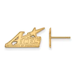 14k Yellow Gold University of Evansville Small Post Earrings