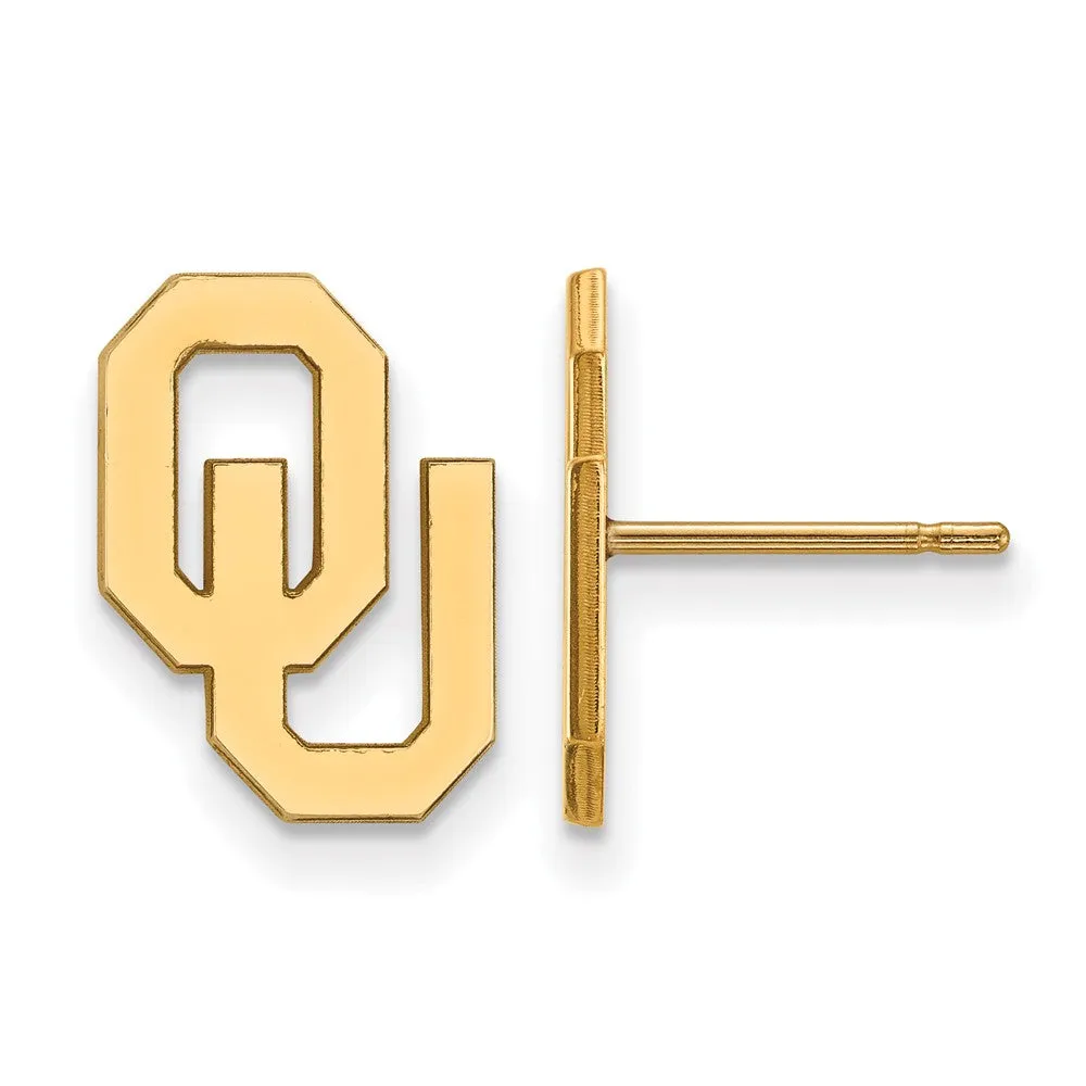 14k Yellow Gold University of Oklahoma Small Post Earrings