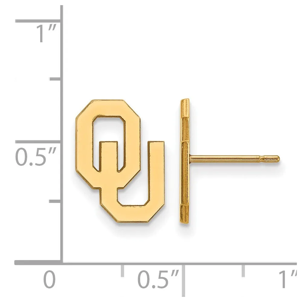 14k Yellow Gold University of Oklahoma Small Post Earrings