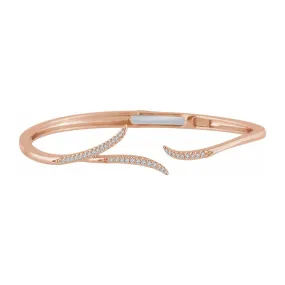 14K Yellow, White or Rose Gold 1/4 CTW Diamond Hinged Cuff Bracelet