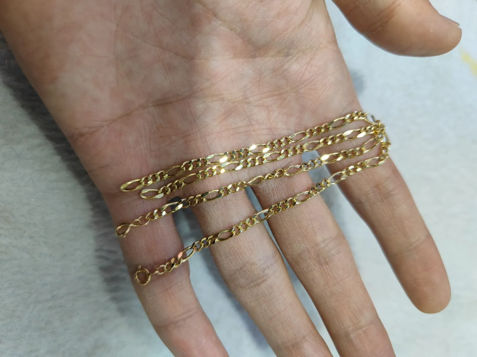 18KT SOLID GOLD FIGARO BRACELET