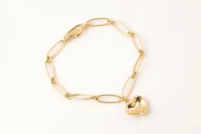 7.25 Tiffany & Co. 18k Yellow Gold Elsa Peretti Heart Bracelet (11.09g.)