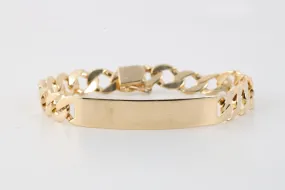 8.5 14k Yellow Gold Curb Station Chain Bracelet (23.40g.)