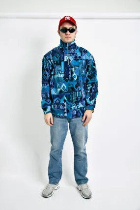 90s retro fleece men blue