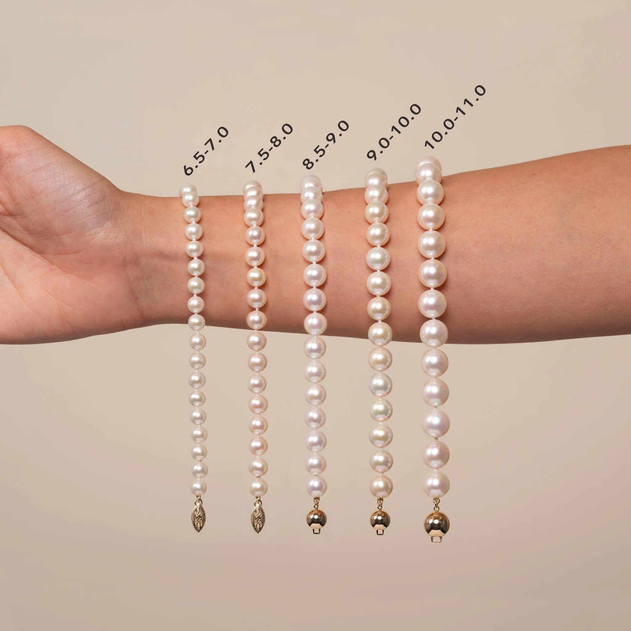 9.5-10.5 mm White Freshwater AA+ Pearl Bracelet