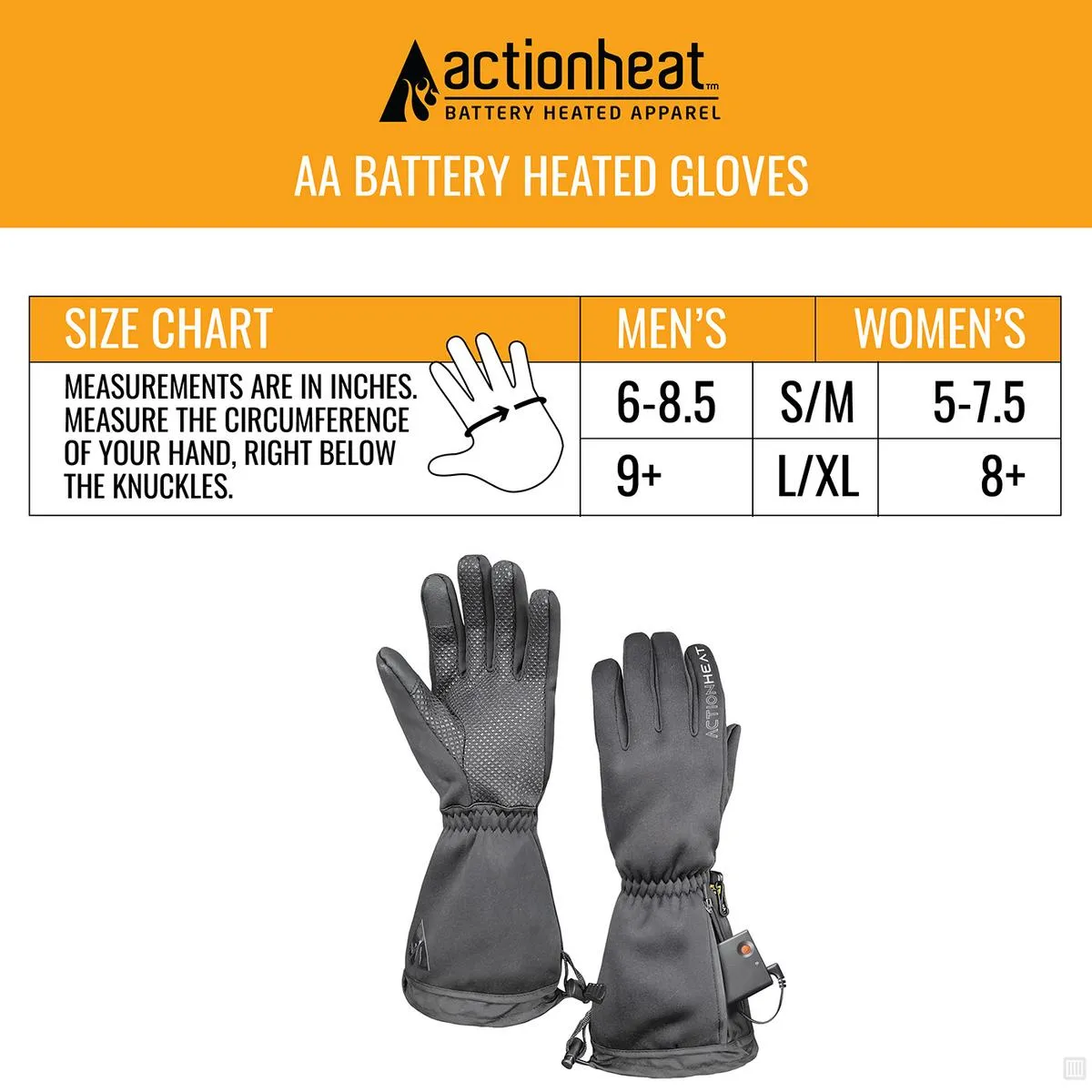 ActionHeat AA Battery-Powered Touch-Screen-Capable Heated Gloves for Women