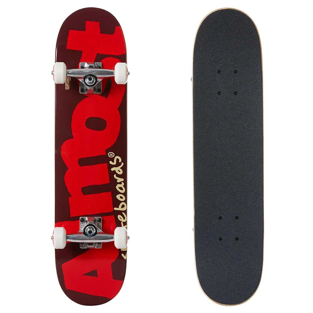 Almost Bent Logo Youth 7Complete Skateboard - Burgundy