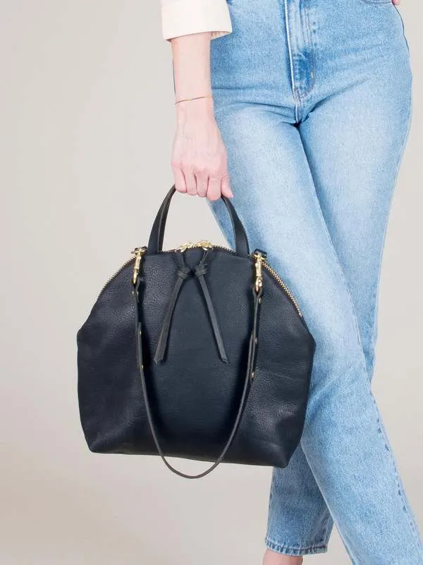 ANNI LARGE LEATHER BAG - BLACK