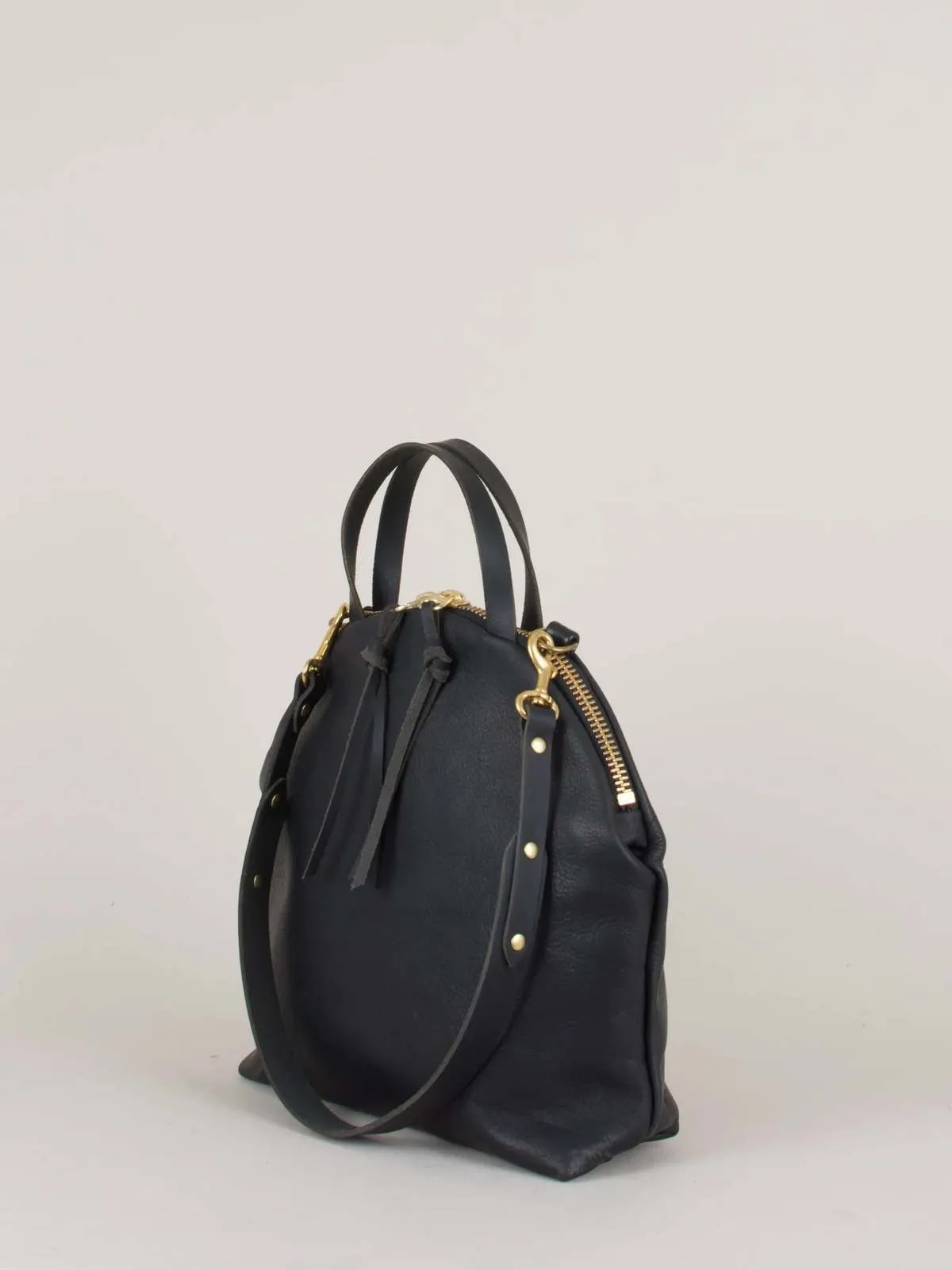 ANNI LARGE LEATHER BAG - BLACK