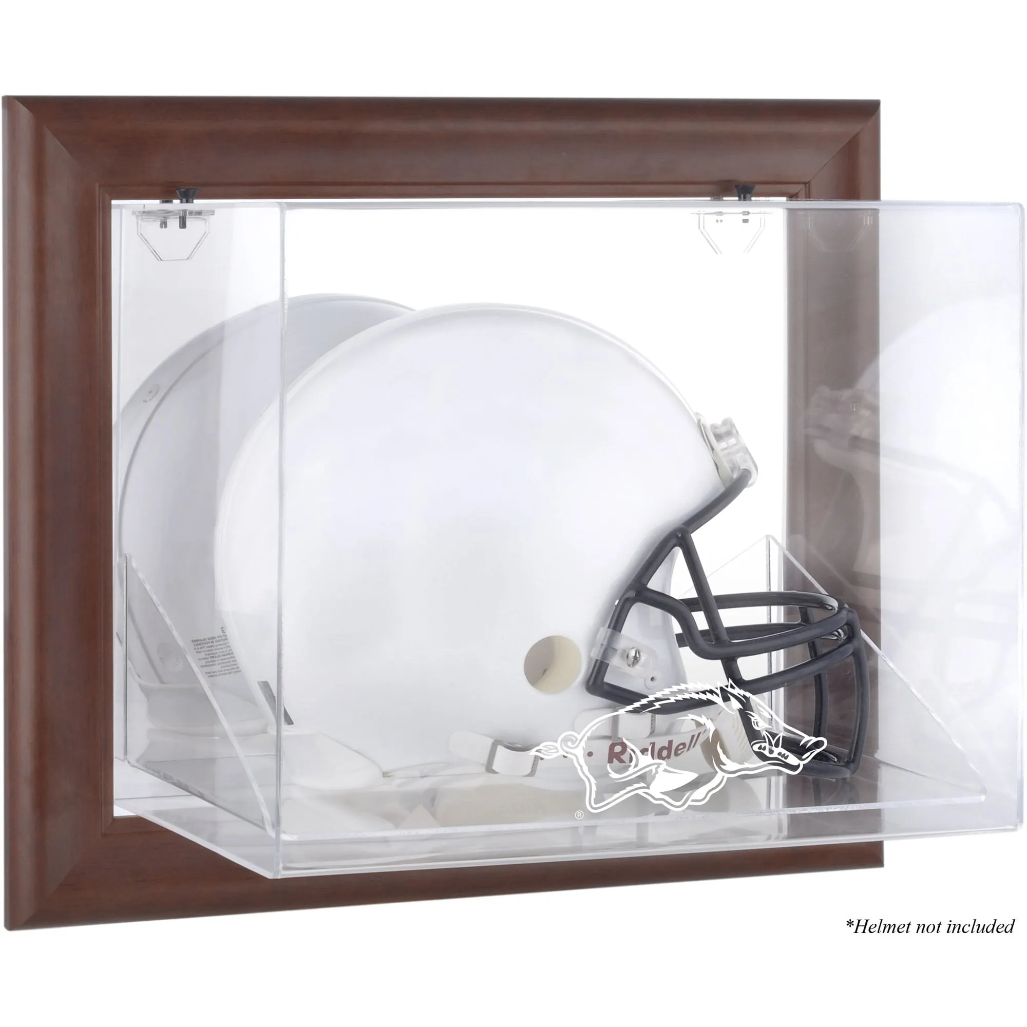 Arkansas Razorbacks Brown Framed Wall-Mountable Helmet Display Case