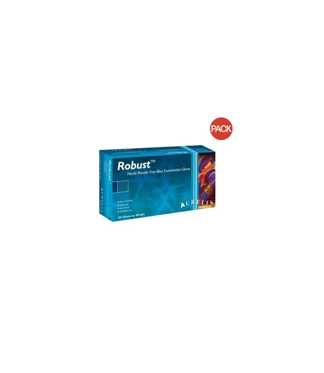 Aurelia Robust Nitrile Powder Free Disposable Examination Gloves (Pack Of 100) (Blue) (M) - UTST638