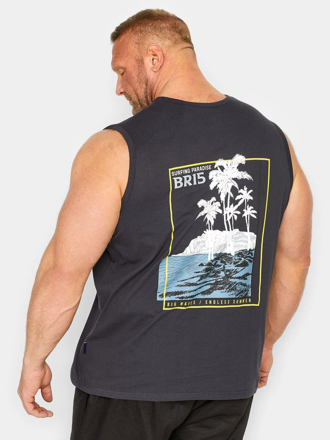 BadRhino Surfing Paradise Ebony Muscle Vest