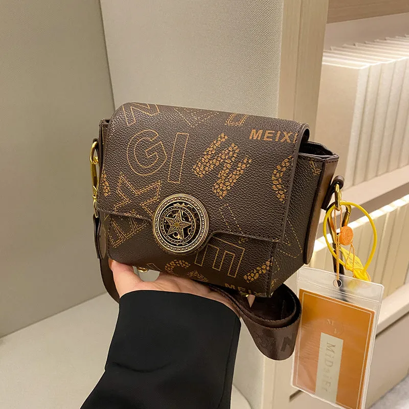 Bag women's new retro printing high-end shoulder bag fashion all-match trendy small fragrance style cross body small square bag 