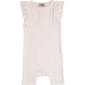 BANBLU Ruffle Modal Romper, Ivory