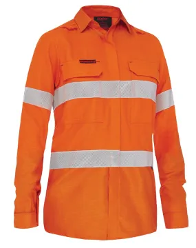 Bisley Workwear BL8339T Apex 160 - Women’s Taped Hi-Vis FR PPE1 - Vented Shirt - Orange - 6