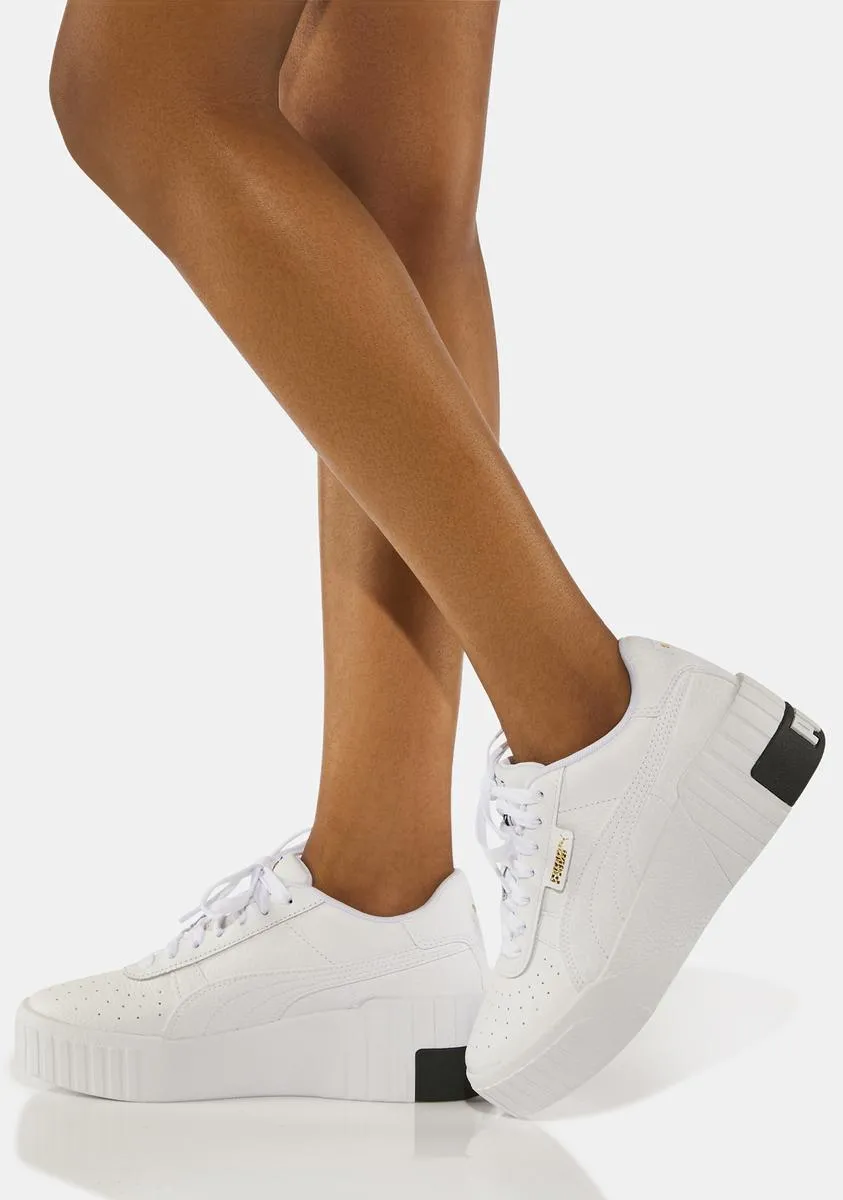 Black White Cali Wedge Platform Sneakers-