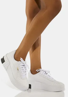 Black White Cali Wedge Platform Sneakers-