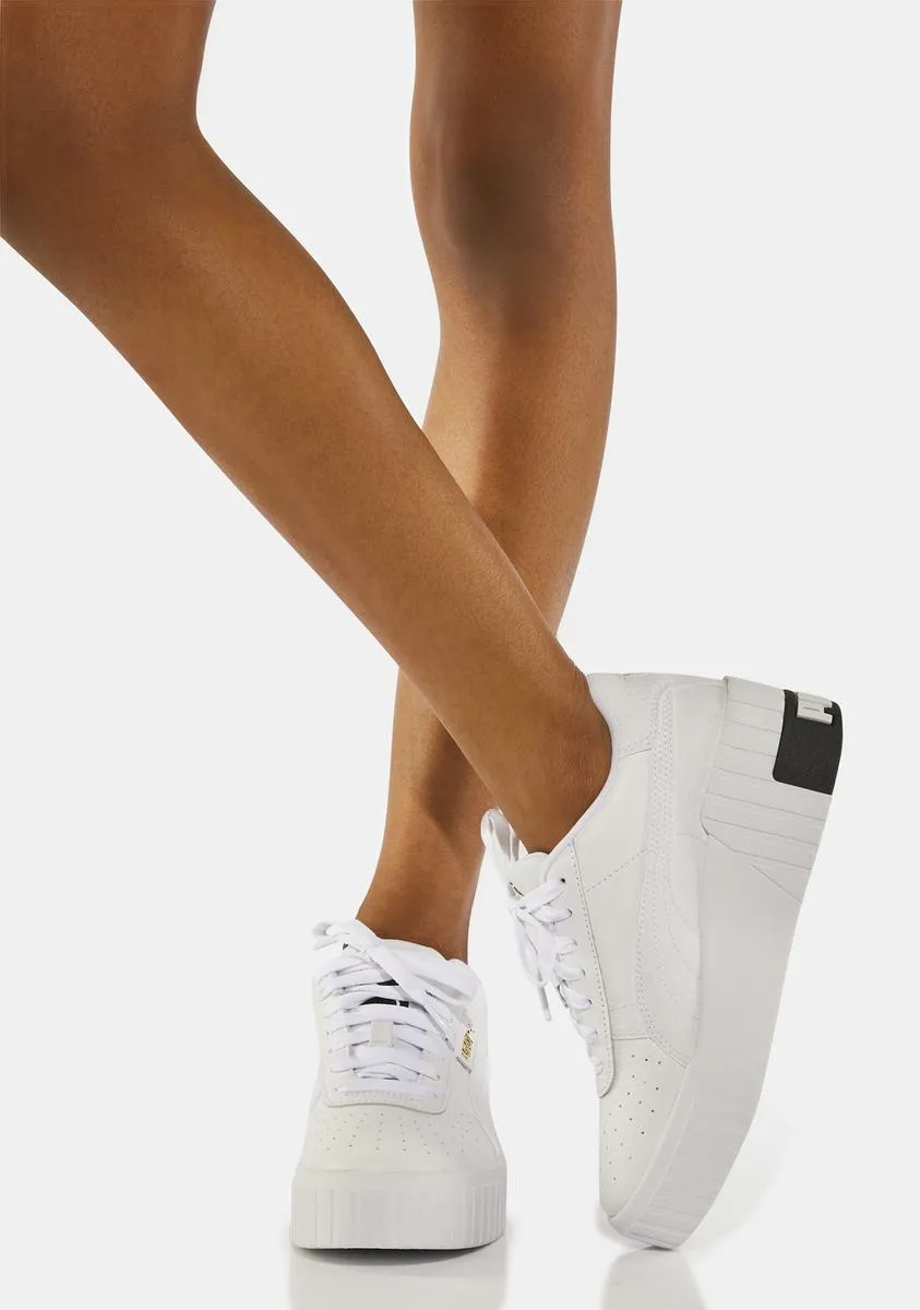 Black White Cali Wedge Platform Sneakers-