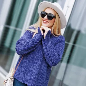 Blue Chenille Sweater