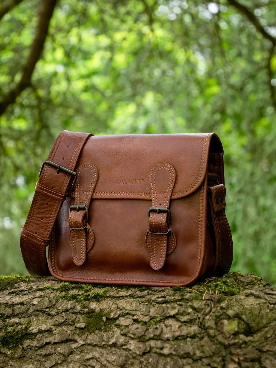 Brown Leather Cross-body Bag - LaSacoche S Tobacco Brown | PAUL MARIUS