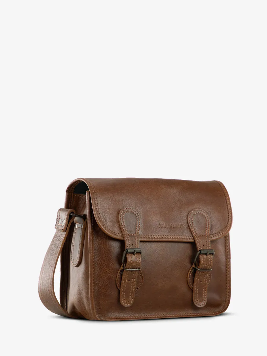 Brown Leather Cross-body Bag - LaSacoche S Tobacco Brown | PAUL MARIUS