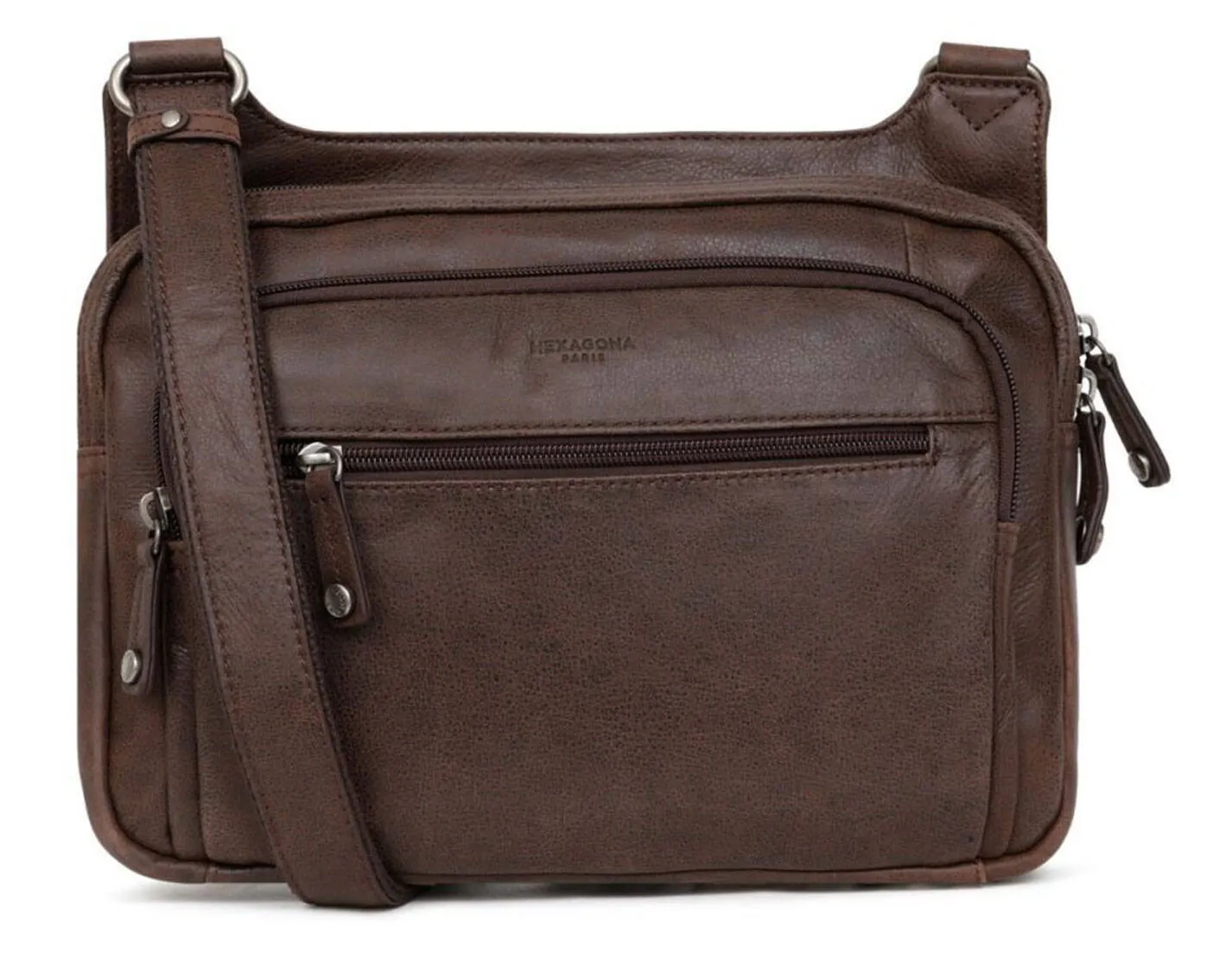 Brown leather men's reporter bag 663085