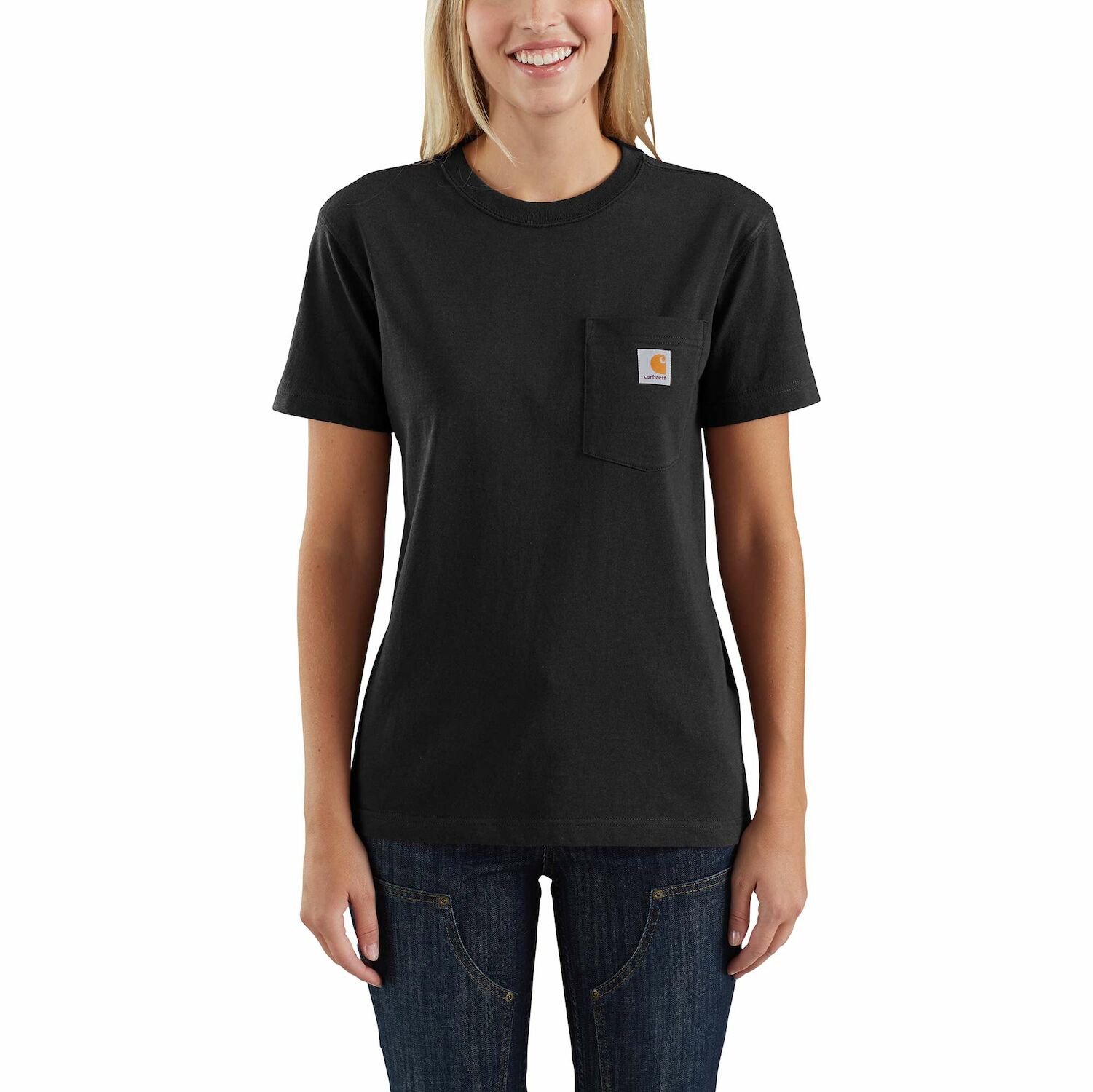 Carhartt Women's K87 Workwear Pocket Short Sleeve T-shirt in Navy