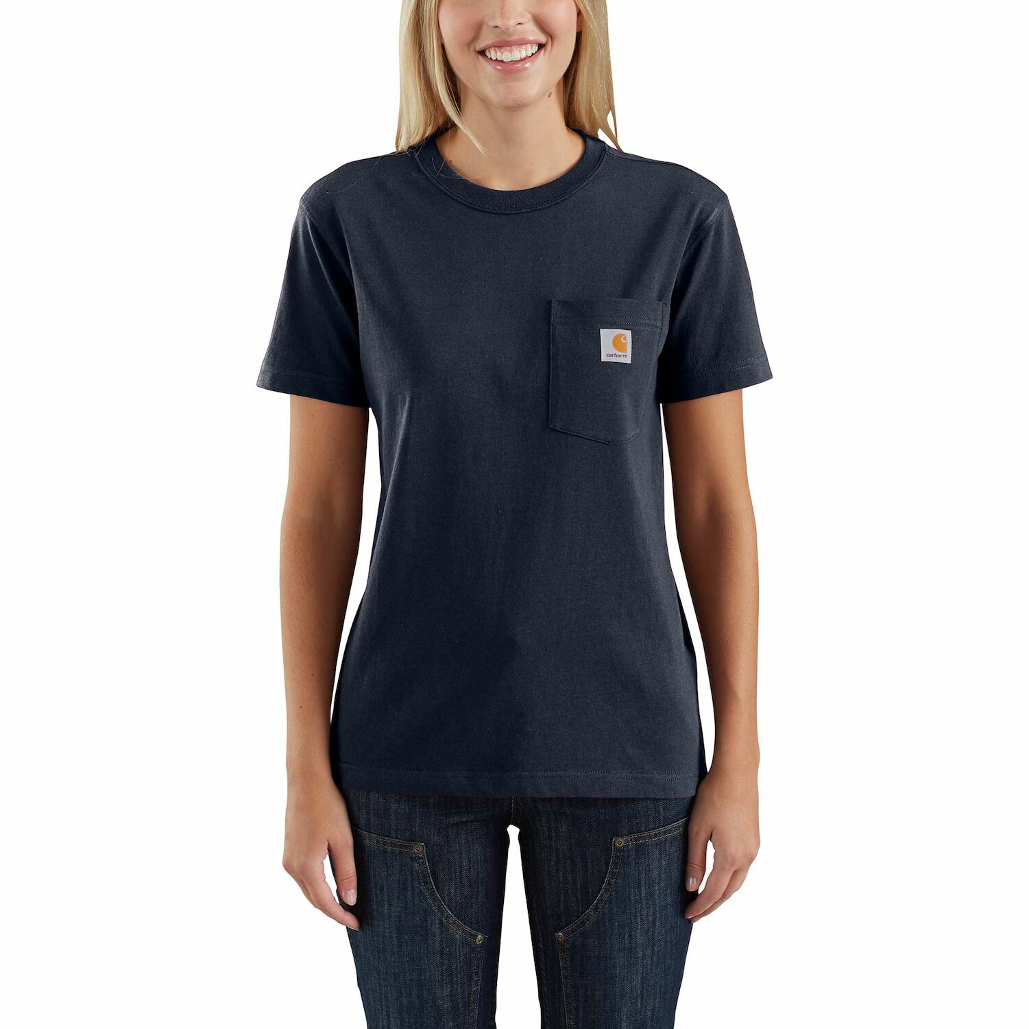 Carhartt Women's K87 Workwear Pocket Short Sleeve T-shirt in Navy