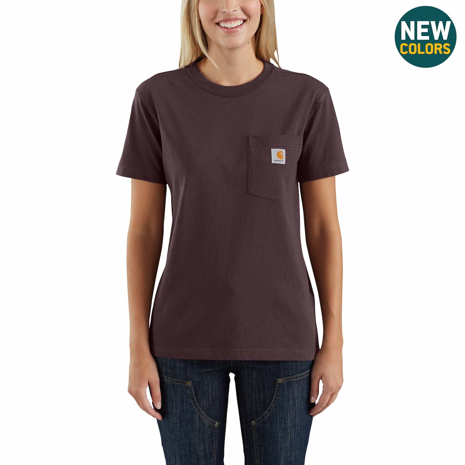 Carhartt Women's K87 Workwear Pocket Short Sleeve T-shirt in Navy