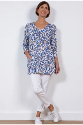 Clover Confetti Tunic - Cobalt/Multi - LM24111