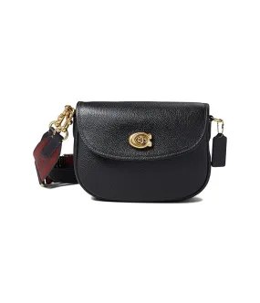 COACH Polished Pebble Leather Willow Saddle Bag