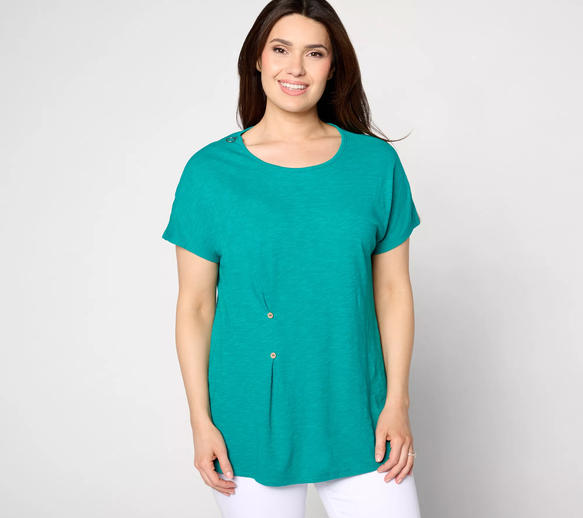 Denim & Co. Adaptive Linen Blend Dolman Sleeve Tunic