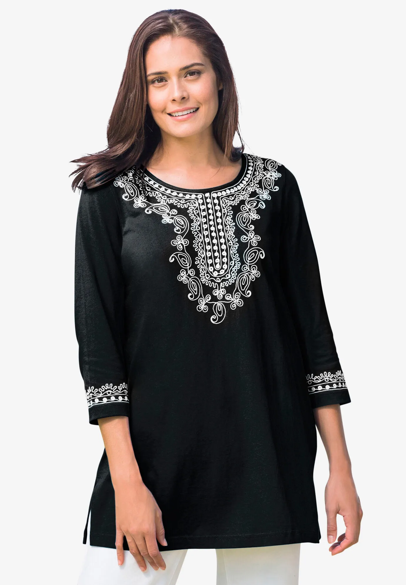 Embroidered Knit Tunic