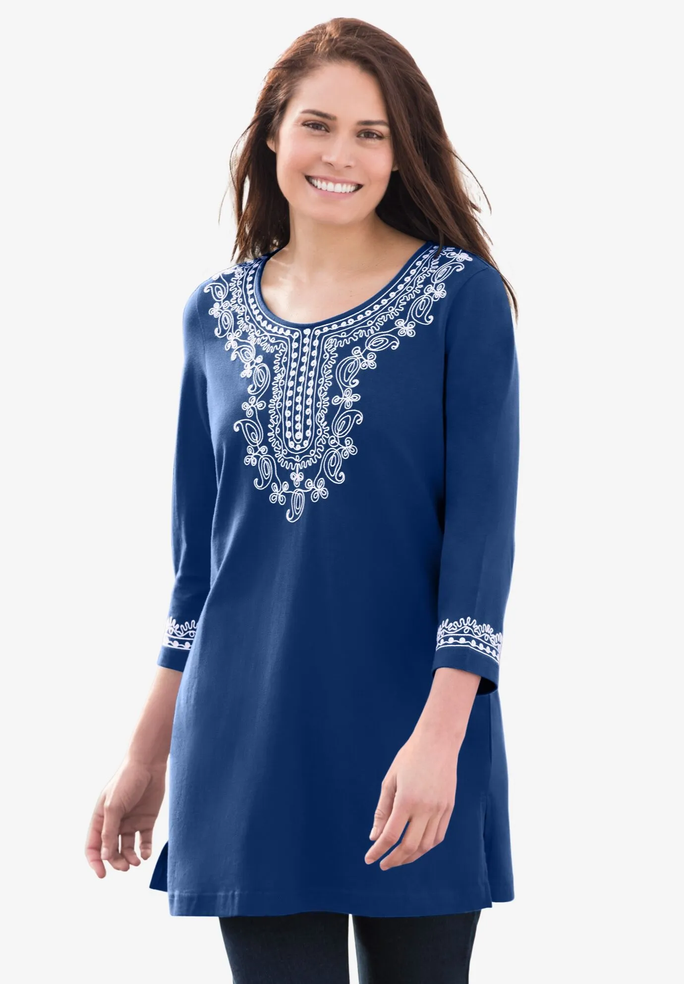 Embroidered Knit Tunic