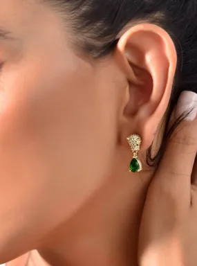 Emerald Panther Drop Earrings