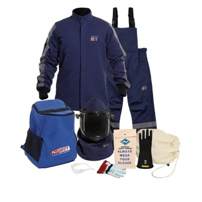 Enespro ArcGuard Performance 40 cal Jacket & Bib Kit w/ Lift Front Hood & Voltage Gloves ARC40KIT-LG09