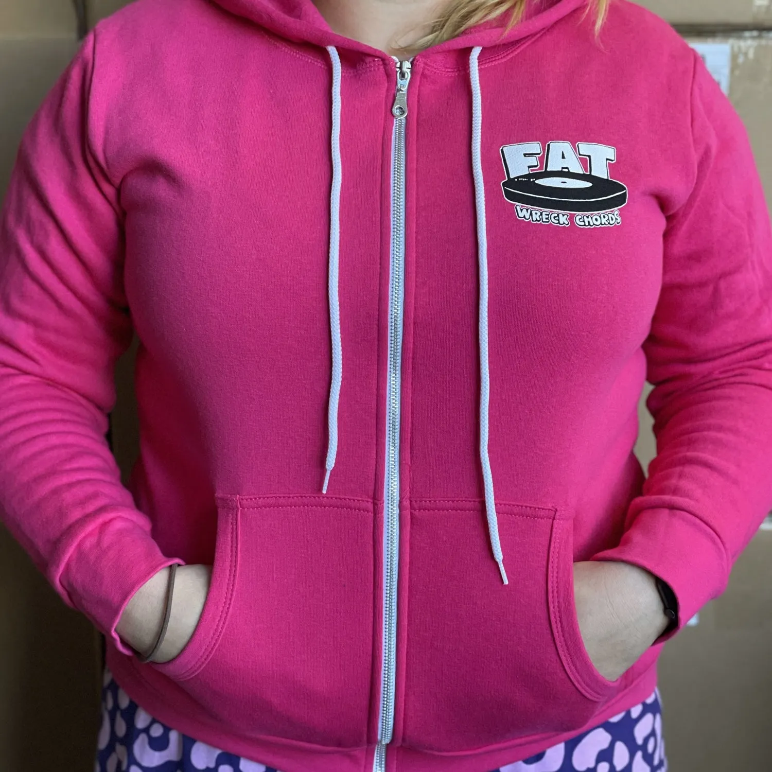 Fat Wreck Chords Zip Up Hoodie (Pink)