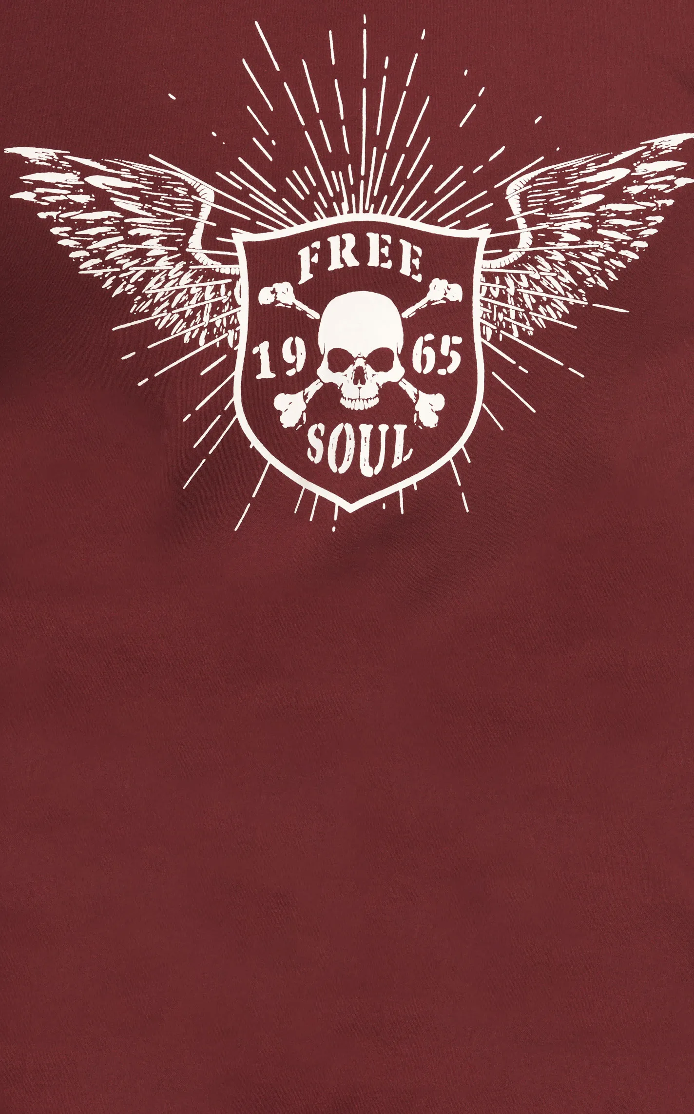 Forge Workwear Men's Burgundy with Winged Free Soul Graphic FR Long Sleeve Work T-Shirt