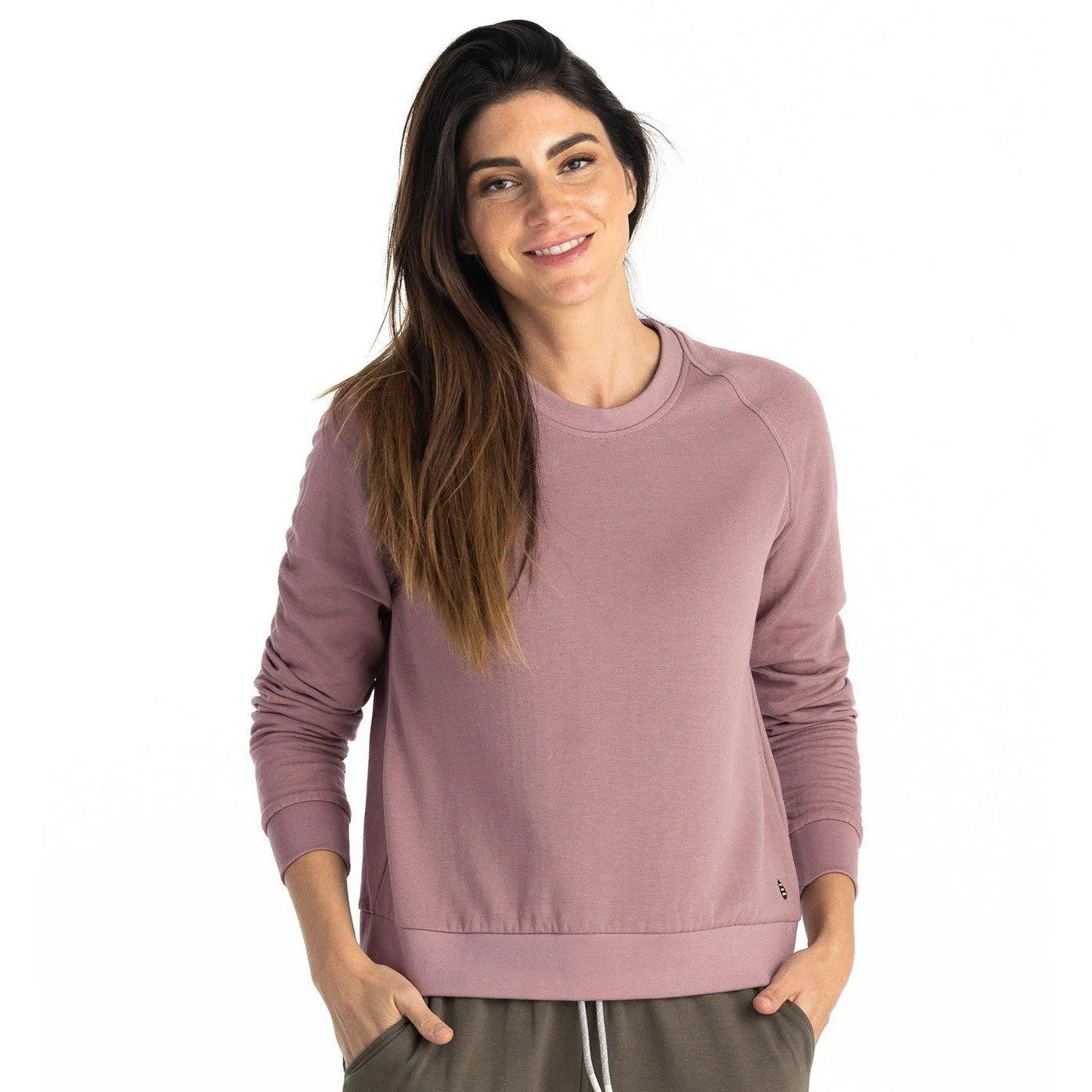 Free Fly Women's Bamboo Lightweight Fleece Crew