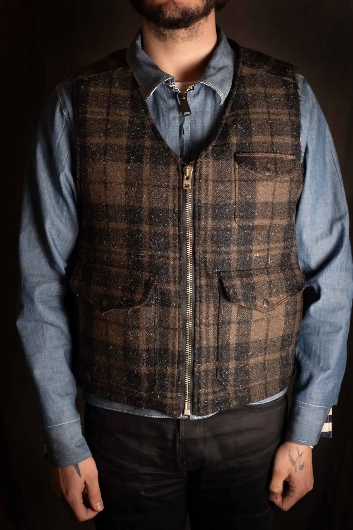 Freenote Cloth teamster vest cedar