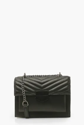 Front Clasp Quilted Cross Body Bag