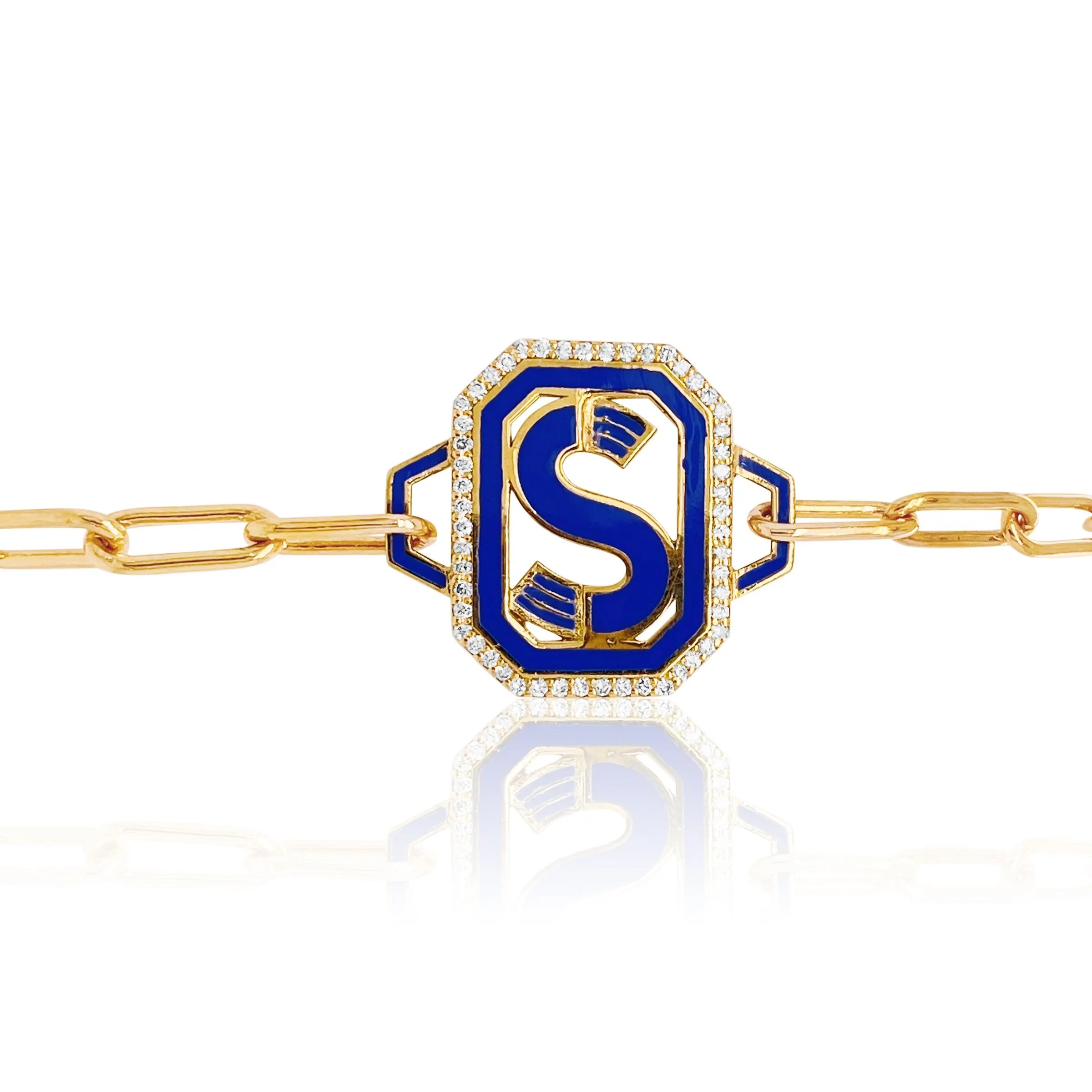 Gatsby Initial Bracelet - Fifteen Colors