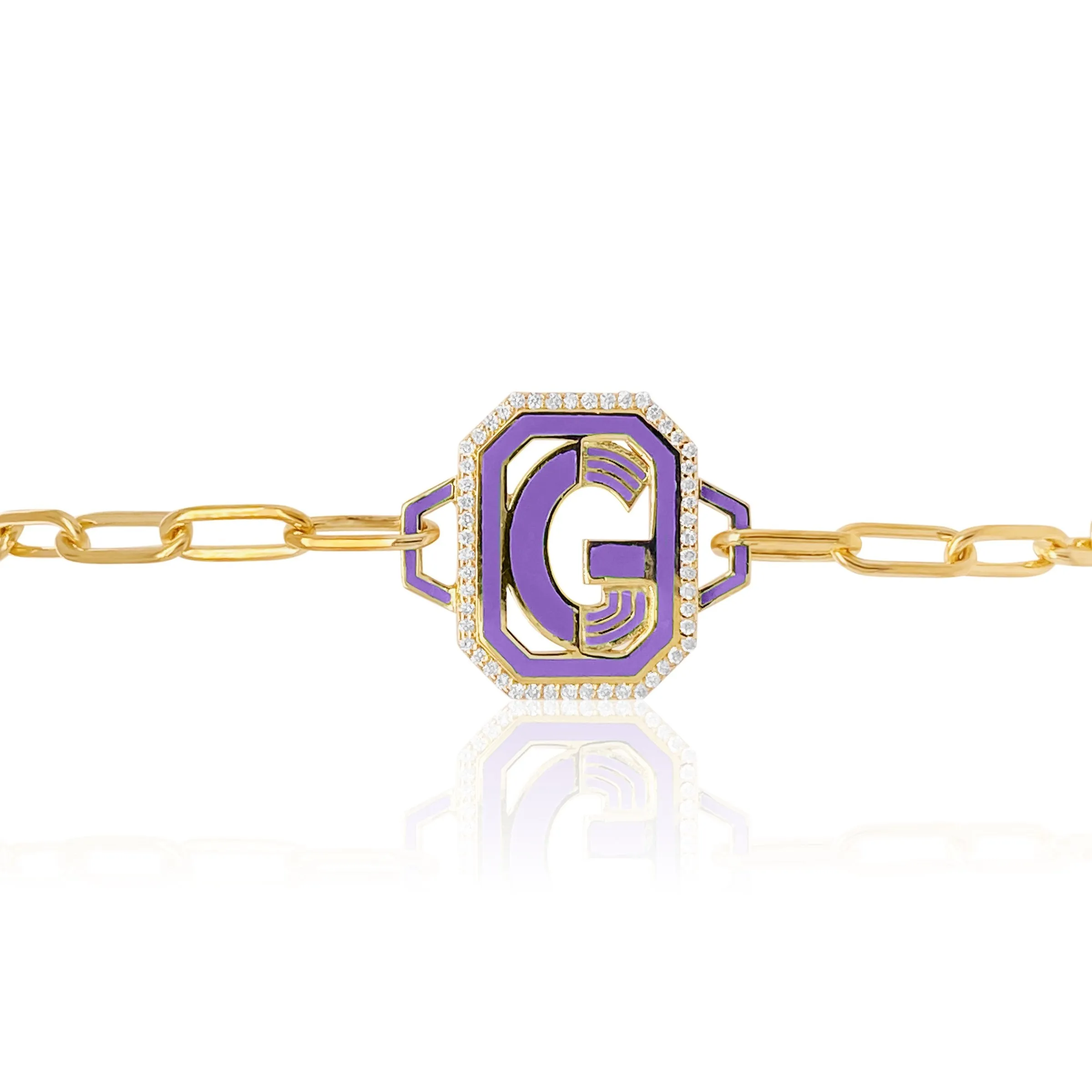 Gatsby Initial Bracelet - Fifteen Colors